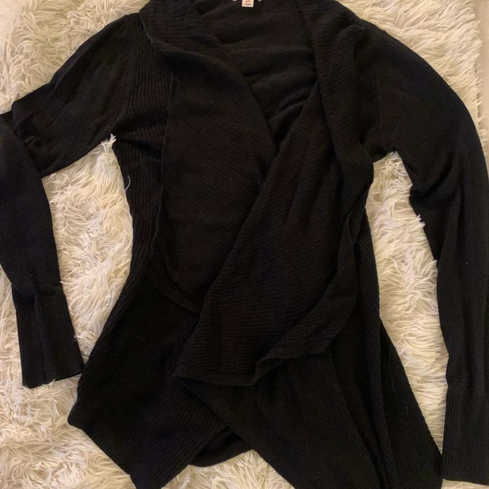 3/4 length cardigan. Dark gray